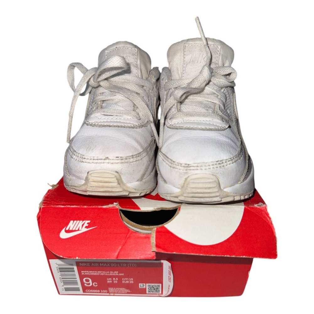 🔥 Toddler Nike Air Max 90 LTR (TD) Sneakers Size 9c CD6868-100 With Box 🔥